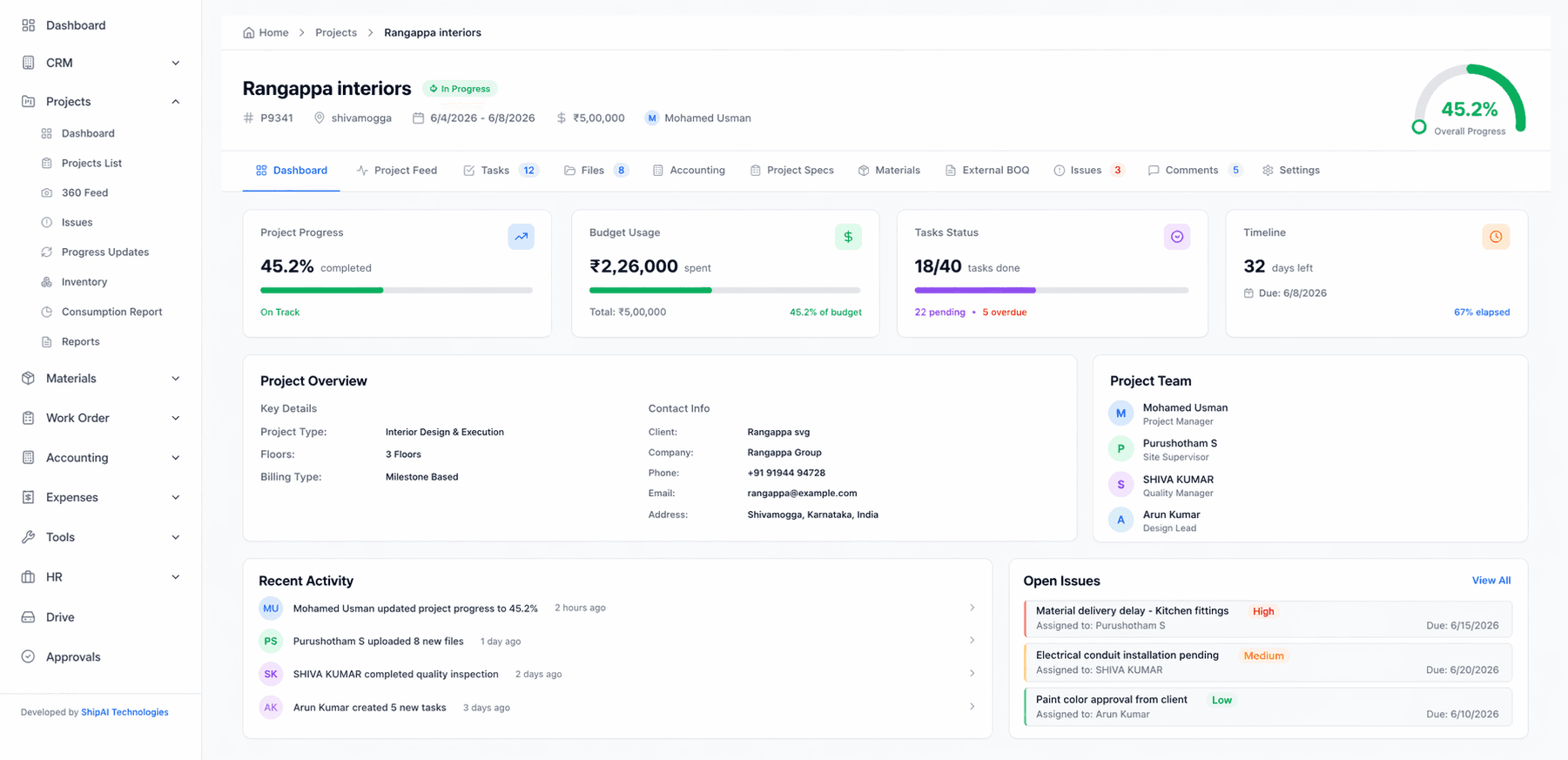 BuilderXPro Dashboard